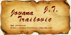 Jovana Trailović vizit kartica
